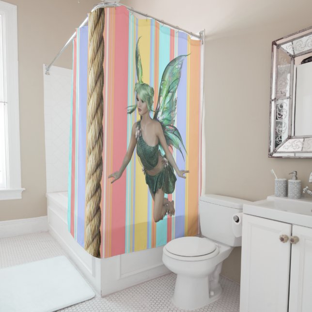 Shower Curtain Stripe Fairy (In Situ)