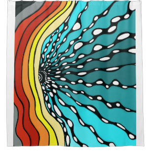 Shower curtain sun rainbow starburst gift