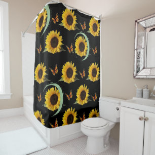 Shower curtain sunflowers