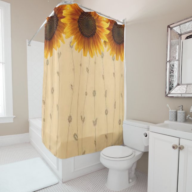 Shower curtain sunflowers (In Situ)