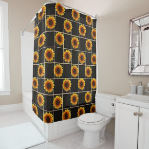 Shower curtain sunflowers