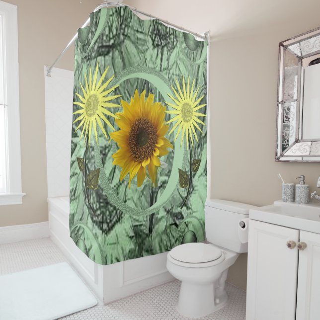 Shower curtain sunflowers (In Situ)