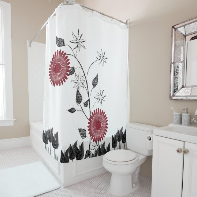 Shower curtain sunflowers (In Situ)