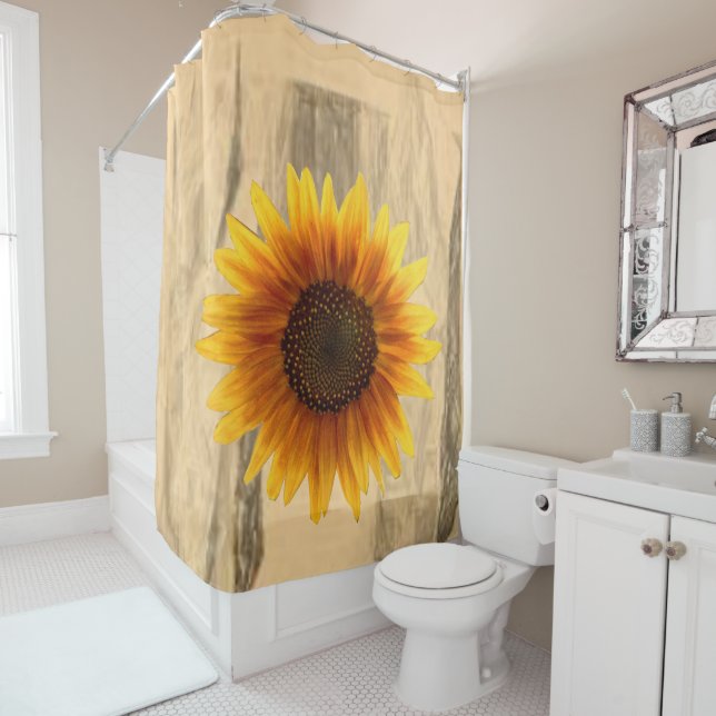 Shower curtain sunflowers (In Situ)