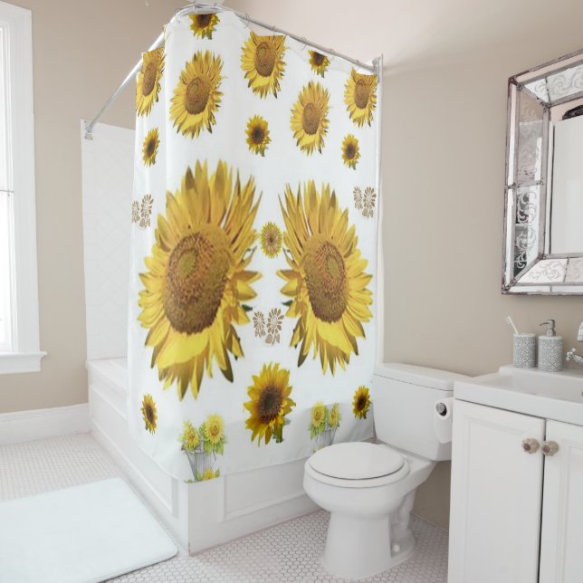 Shower curtain sunflowers (In Situ)