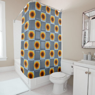 Shower curtain sunflowers