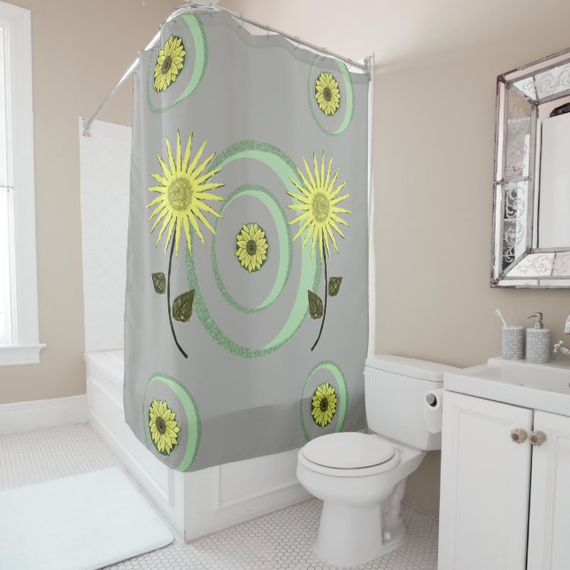 Shower curtain sunflowers (In Situ)