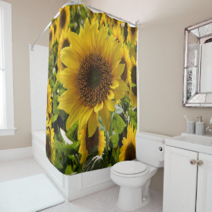 Shower curtain sunflowers