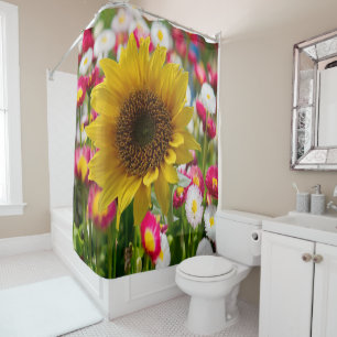 Shower curtain sunflowers