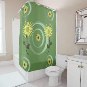 Shower curtain sunflowers