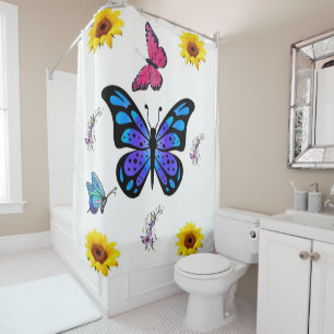 Shower curtain sunflowers