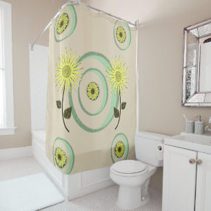 Shower curtain sunflowers