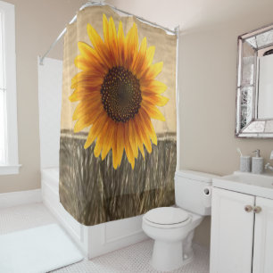 Shower curtain sunflowers