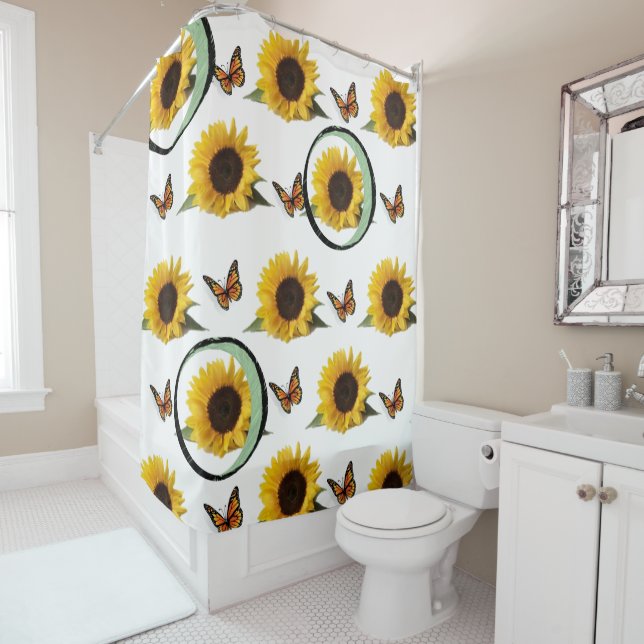 Shower curtain sunflowers (In Situ)