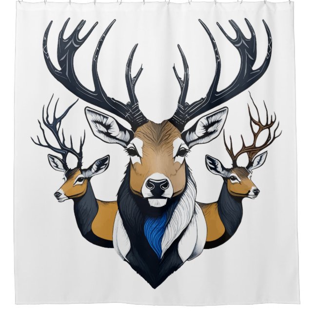 Shower curtain TEE 3 Deer graphic (Front)