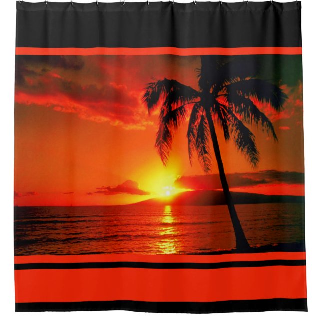 Shower Curtain/Tropical Sunset Shower Curtain (Front)
