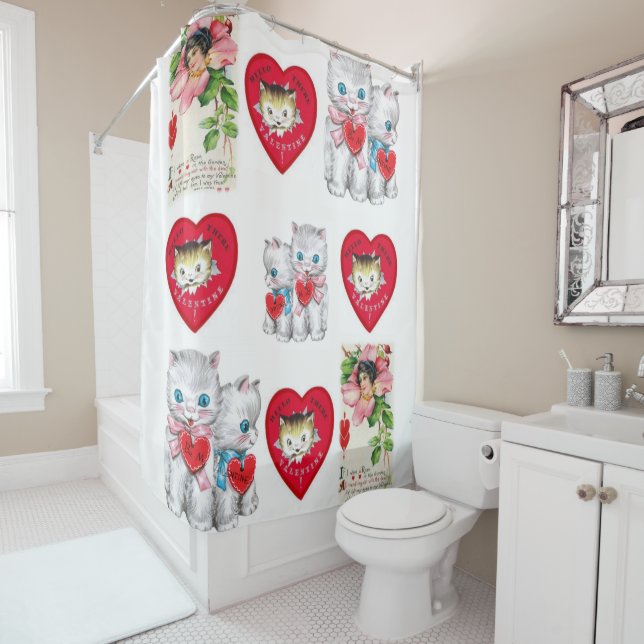 Shower curtain valentines (In Situ)