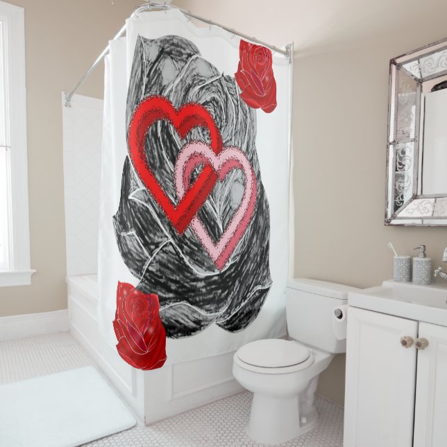 Shower curtain valentines (In Situ)