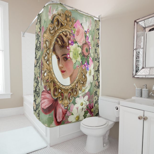 Shower Curtain Victorian Floral (In Situ)