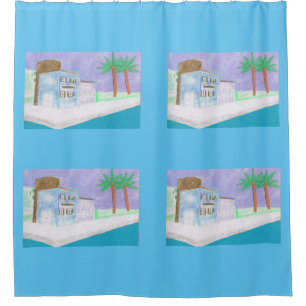 Shower Curtain with Caribbean Design
