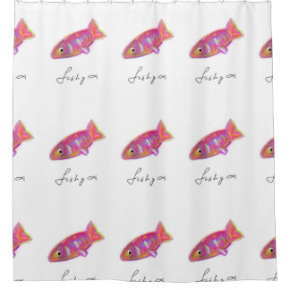 Shower curtain with  fish print