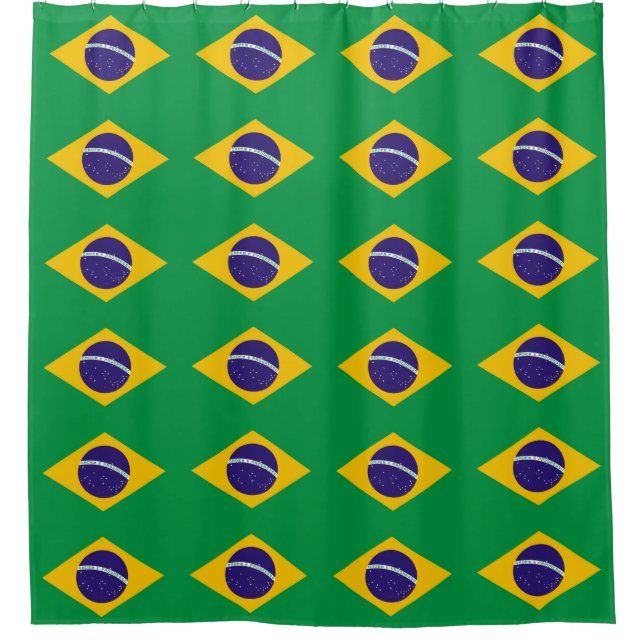 Shower Curtain with Flag of Brazil (Front)