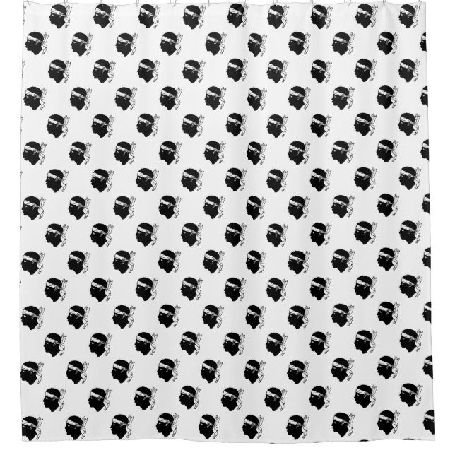 Shower Curtain with Flag of Corsica (Front)