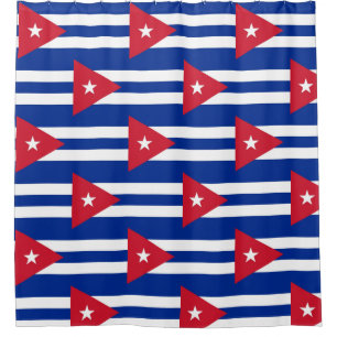 Shower Curtain with Flag of Cuba