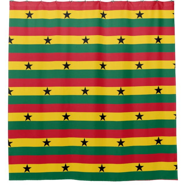 Shower Curtain with Flag of Ghana (Front)