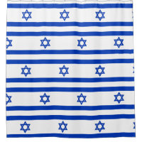 Shower Curtain with Flag of Israel