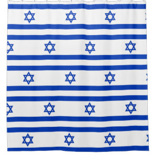 Shower Curtain with Flag of Israel