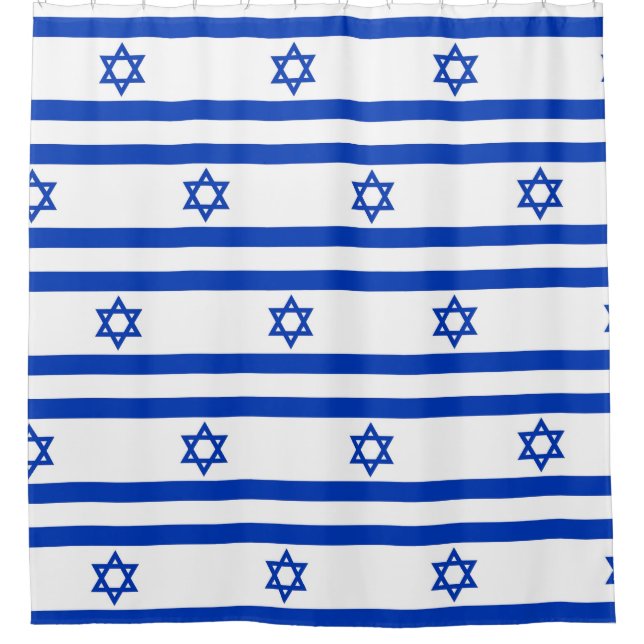 Shower Curtain with Flag of Israel (Front)