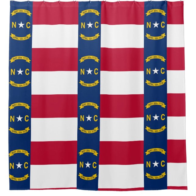 Shower Curtain with Flag of North Carolina, USA (Front)