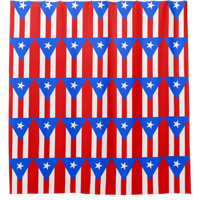 Shower Curtain with Flag of Puerto Rico, USA (Front)