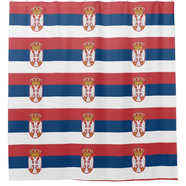 Shower Curtain with Flag of Serbia (Front)