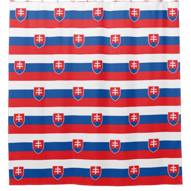 Shower Curtain with Flag of Slovakia (Front)
