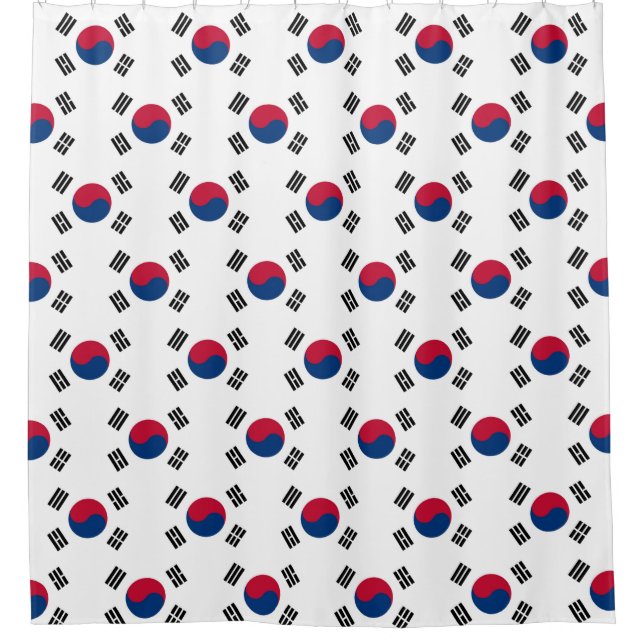 Shower Curtain with Flag of South Korea (Front)