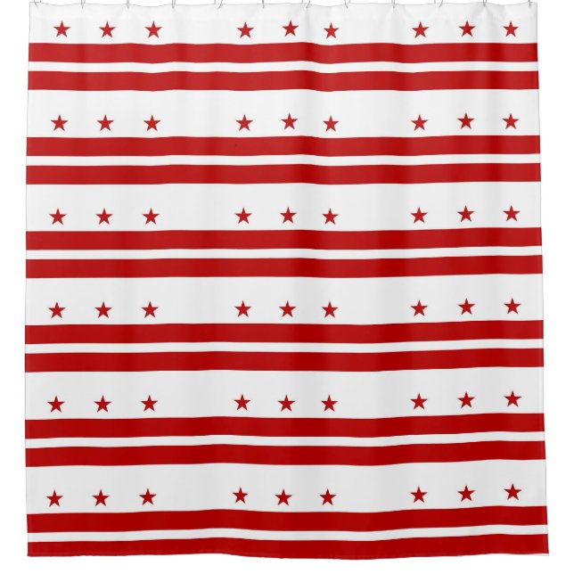 Shower Curtain with Flag of Washington DC, USA (Front)
