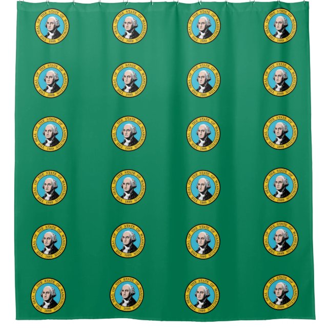 Shower Curtain with Flag of Washington State, USA (Front)