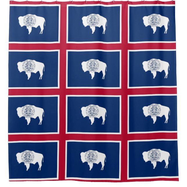 Shower Curtain with Flag of Wyoming, USA (Front)