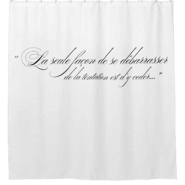 Shower Curtain with French Script (Front)
