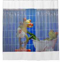 Shower Curtain with Frogs motive