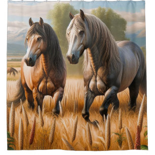 Shower Curtain with Horses
