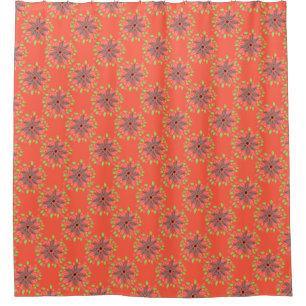 Shower Curtain With Orange And Modern Design