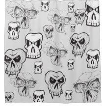 Shower Curtain with Skulls