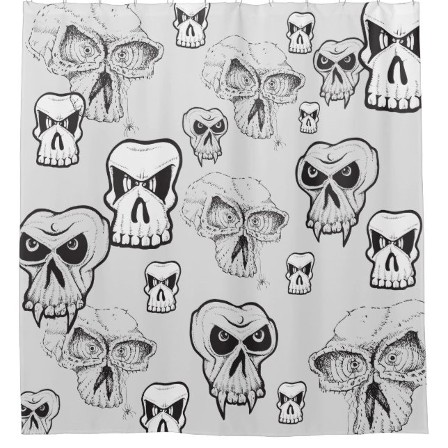 Shower Curtain with Skulls (Front)