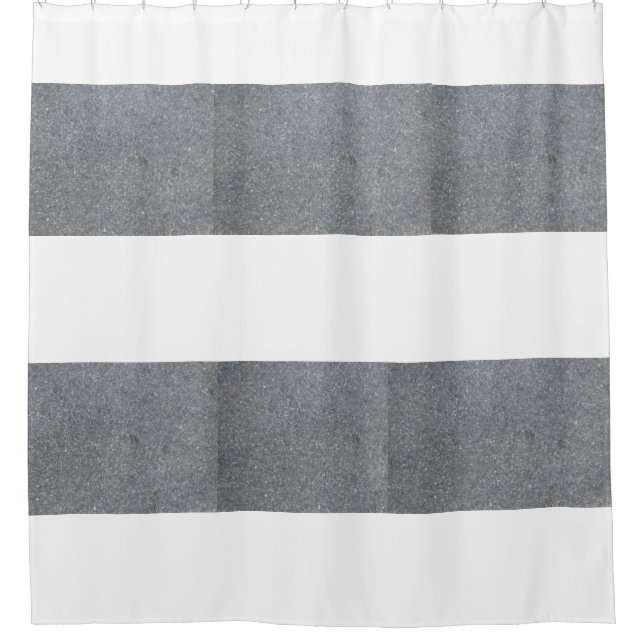Shower Curtain with Speckled Grey Stripes (Front)