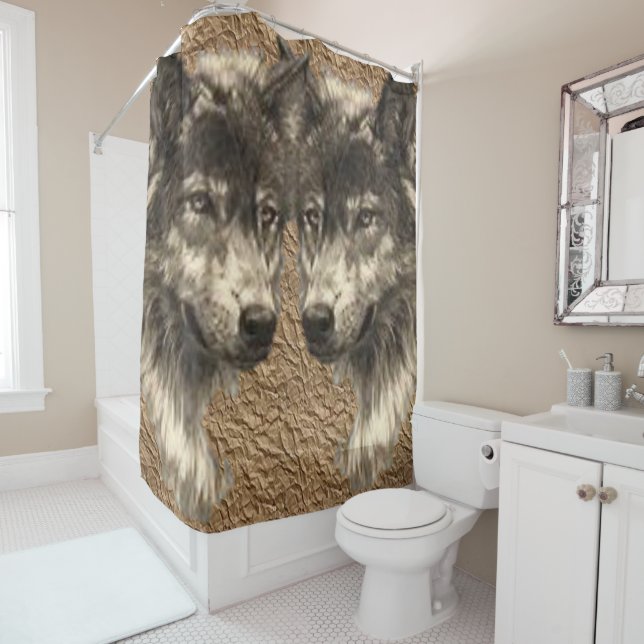 Shower Curtain Wolf (In Situ)