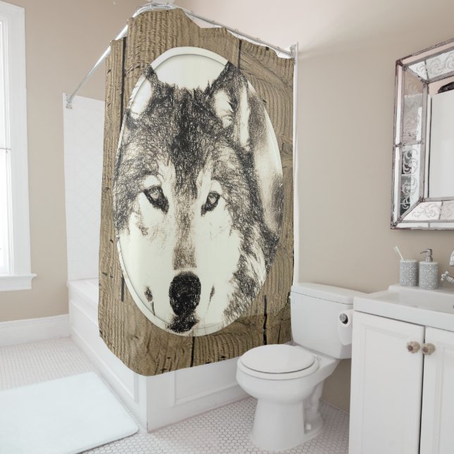 Shower Curtain Wolf (In Situ)