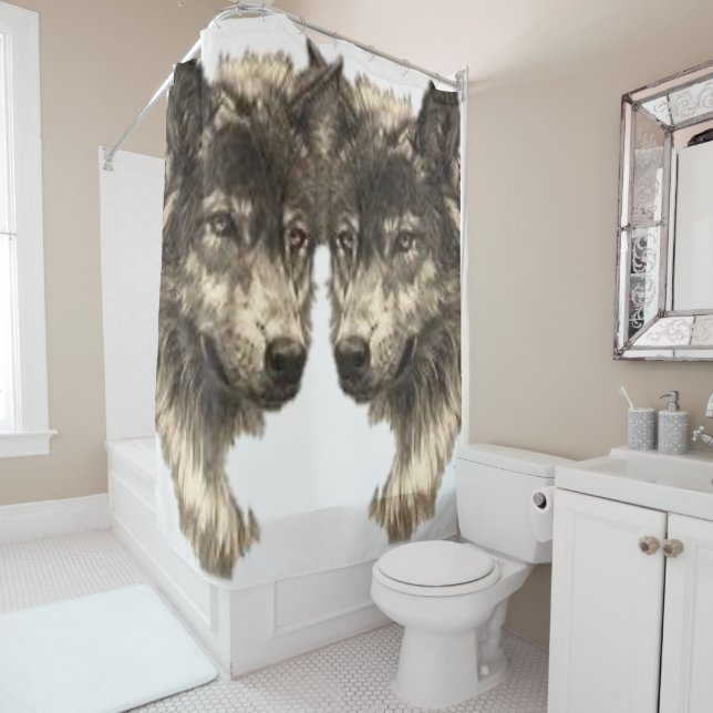 Shower Curtain Wolf (In Situ)